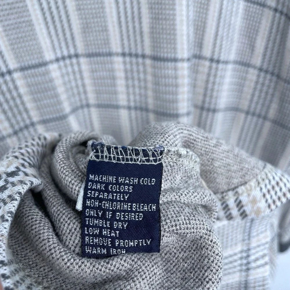 Vintage 90s Chaps Ralph Lauren Mens Plaid Long Sleeve Polo Shirt Large Cotton‎
